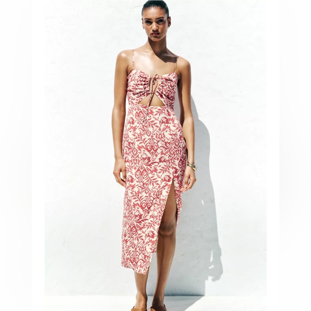 Printed Rustic Midi Dress